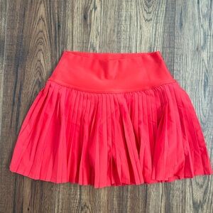 Red Alo Yoga Small Pleated Tennis Skirt